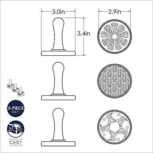 imageNordic Ware 01236 Yuletide Cast Cookie Stamps 3inch rounds SilverCitrus