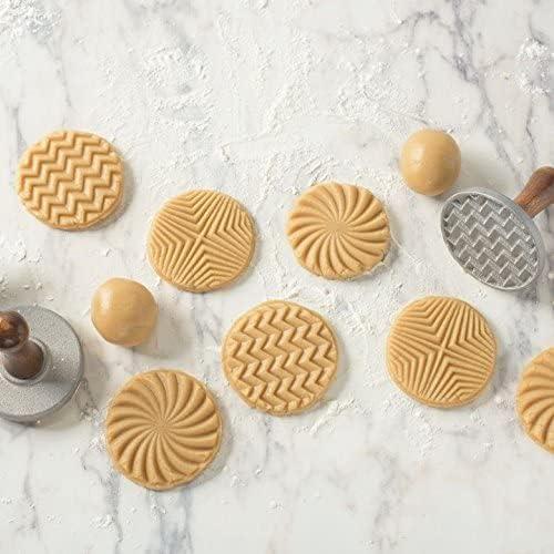 imageNordic Ware 01236 Yuletide Cast Cookie Stamps 3inch rounds SilverGeo Cast