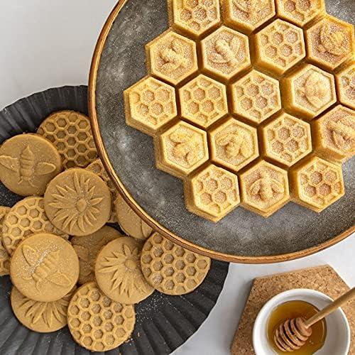 imageNordic Ware 01236 Yuletide Cast Cookie Stamps 3inch rounds SilverHoney Bees