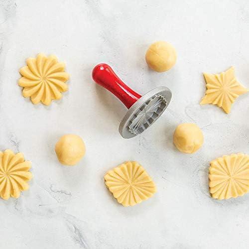 imageNordic Ware 01236 Yuletide Cast Cookie Stamps 3inch rounds SilverPretty Pleated