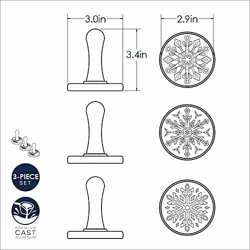imageNordic Ware 01236 Yuletide Cast Cookie Stamps 3inch rounds SilverSnowflake