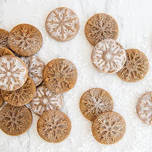 imageNordic Ware 01236 Yuletide Cast Cookie Stamps 3inch rounds SilverSnowflake