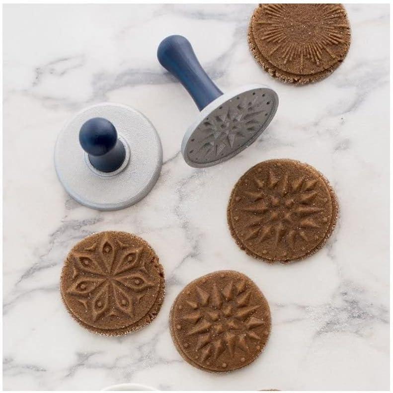 imageNordic Ware 01236 Yuletide Cast Cookie Stamps 3inch rounds SilverStarry Night