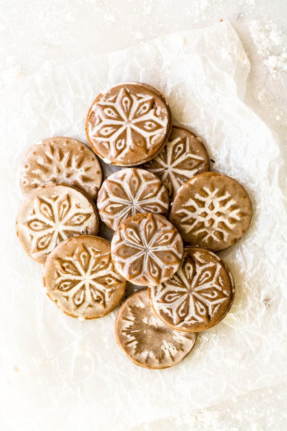 imageNordic Ware 01236 Yuletide Cast Cookie Stamps 3inch rounds SilverStarry Night