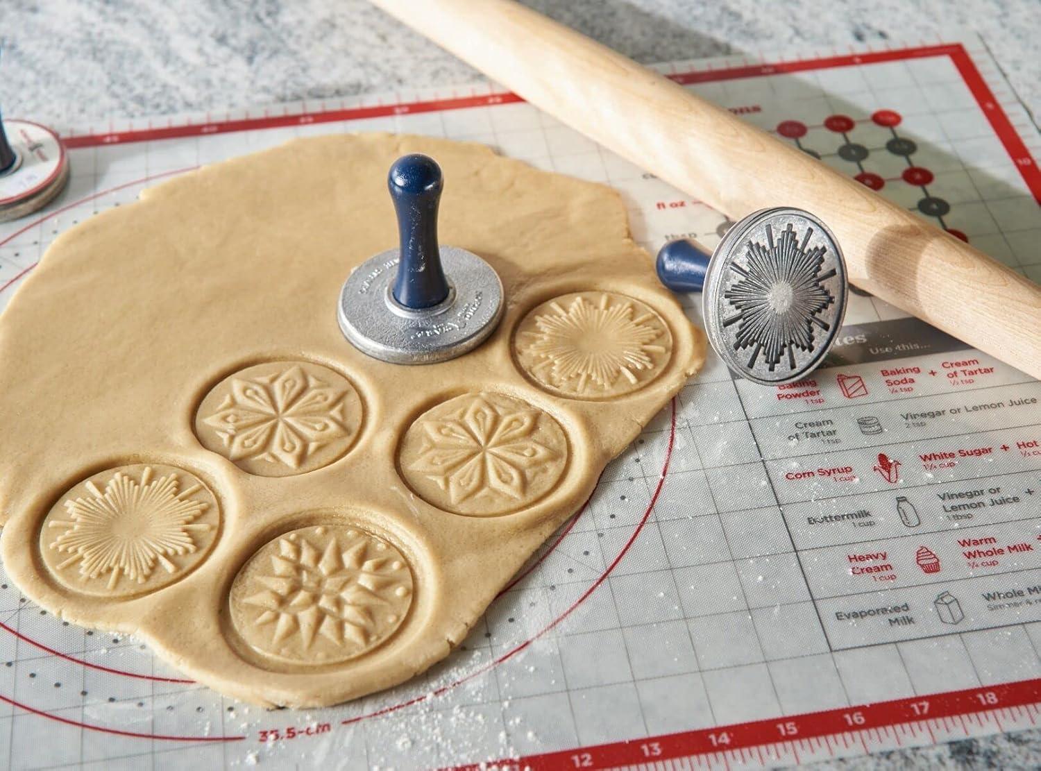 imageNordic Ware 01236 Yuletide Cast Cookie Stamps 3inch rounds SilverStarry Night