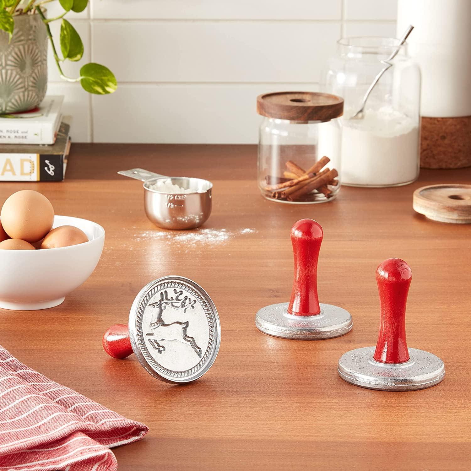 imageNordic Ware 01236 Yuletide Cast Cookie Stamps 3inch rounds SilverYuletide