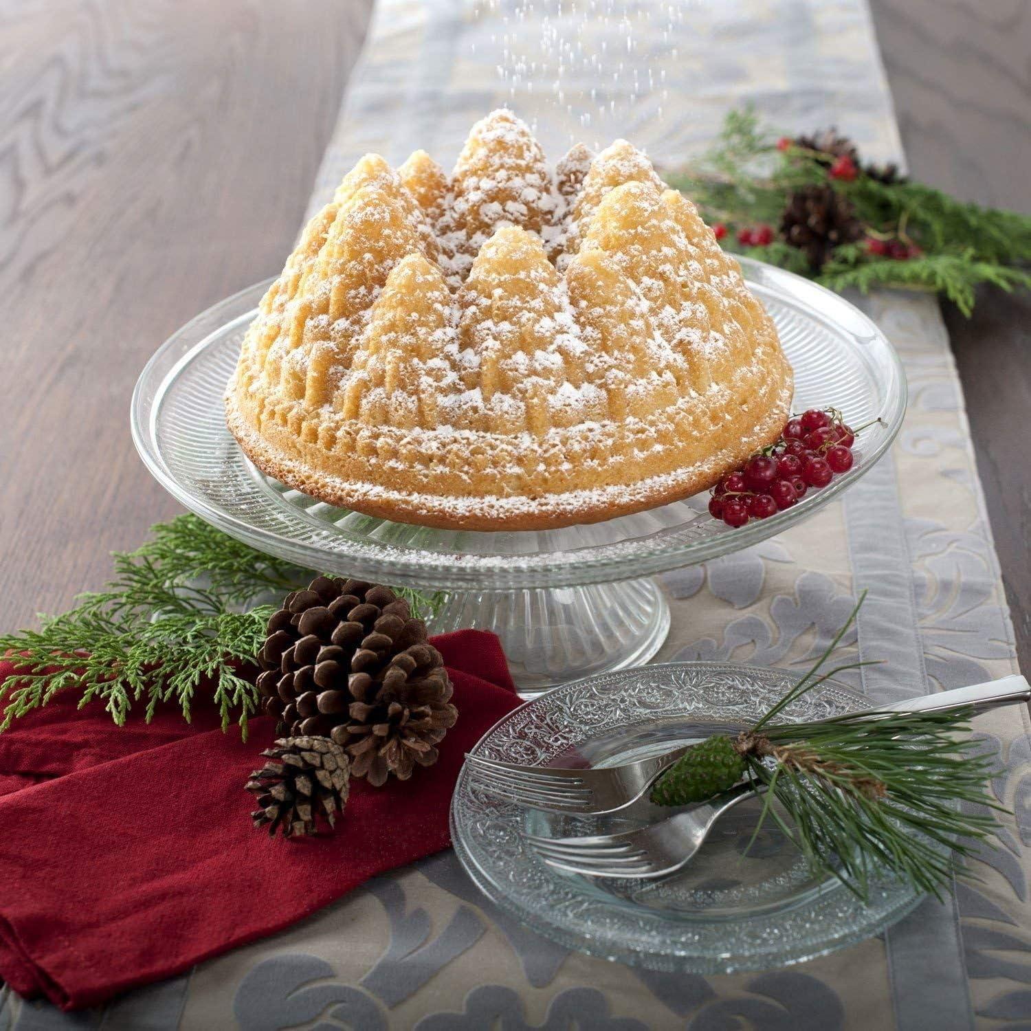 imageNordic Ware Alpine Forest Loaf Sparkling Silver 6 CupPine Forest Bundt  9 Cup