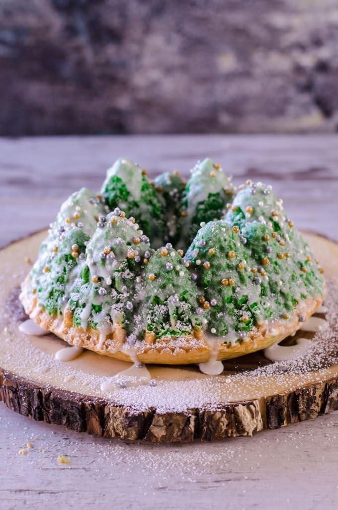 imageNordic Ware Alpine Forest Loaf Sparkling Silver 6 CupPine Forest Bundt  9 Cup