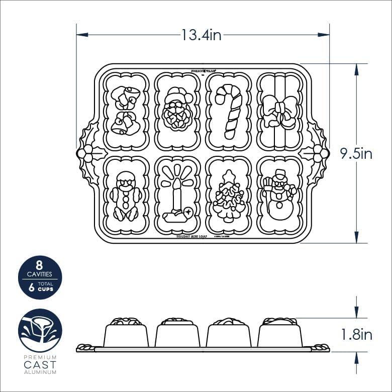 imageNordic Ware Holiday Mini Loaves PanHoliday Mini Loaves Pan