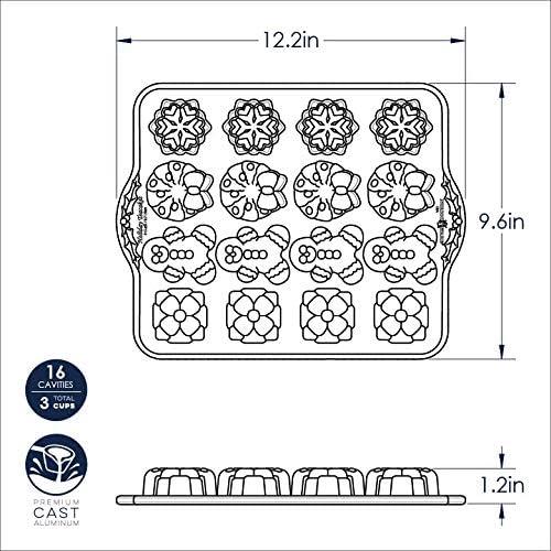 imageNordic Ware Holiday Teacakes Cakelet 3 Cup Capacity Silver