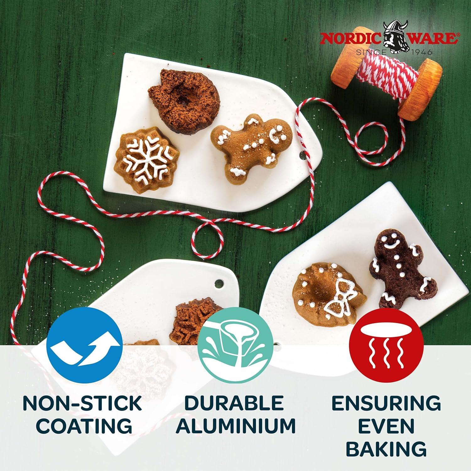 imageNordic Ware Holiday Teacakes Cakelet 3 Cup Capacity Silver