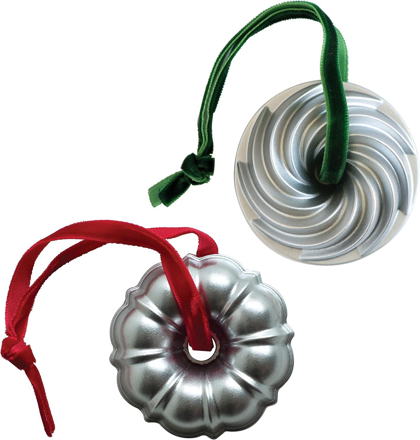 imageNordic Ware Jubilee Bundt Ornament Set Gold and Silver 2PiecesSilver Set