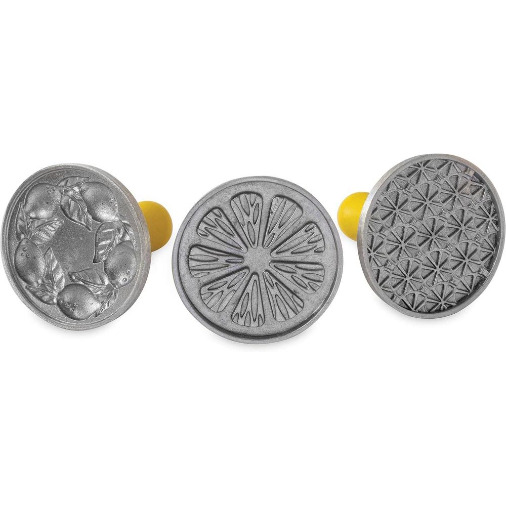 imageNordic Ware 01236 Yuletide Cast Cookie Stamps 3inch rounds SilverCitrus