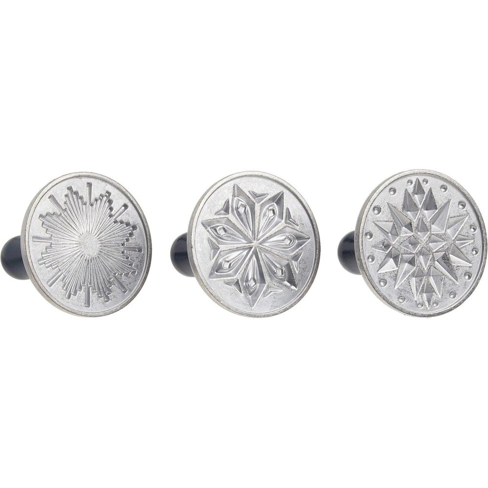 imageNordic Ware 01236 Yuletide Cast Cookie Stamps 3inch rounds SilverStarry Night