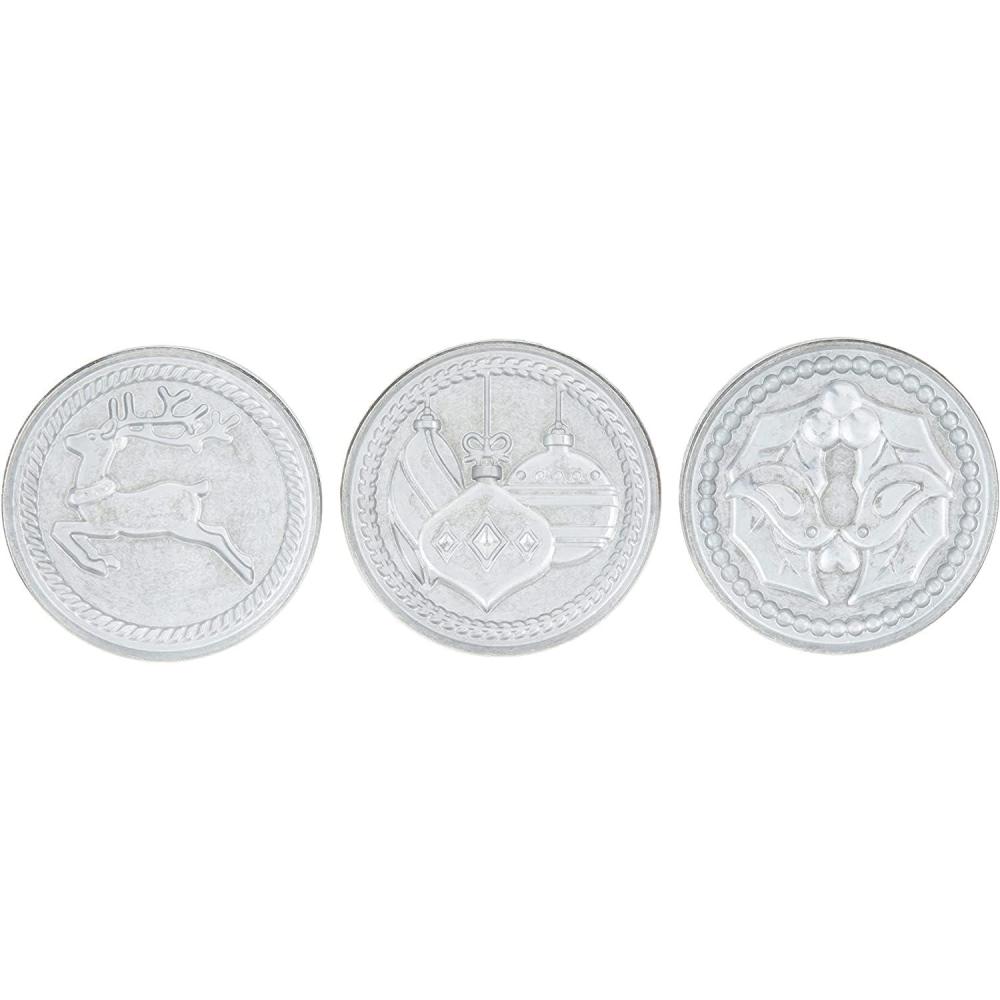 imageNordic Ware 01236 Yuletide Cast Cookie Stamps 3inch rounds SilverYuletide