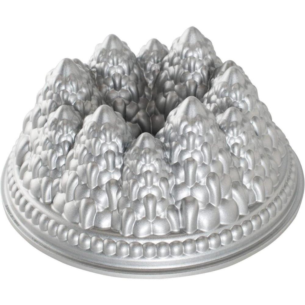 imageNordic Ware Alpine Forest Loaf Sparkling Silver 6 CupPine Forest Bundt  9 Cup