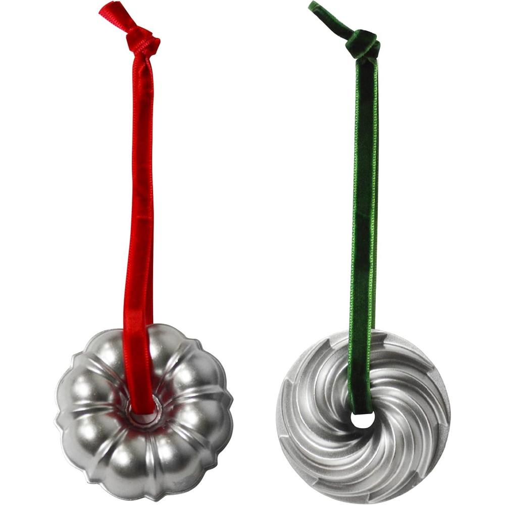 imageNordic Ware Jubilee Bundt Ornament Set Gold and Silver 2PiecesSilver Set
