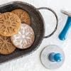 imageNordic Ware 01236 Yuletide Cast Cookie Stamps 3inch rounds SilverSnowflake