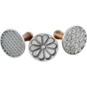 imageNordic Ware 01236 Yuletide Cast Cookie Stamps 3inch rounds SilverAll Season