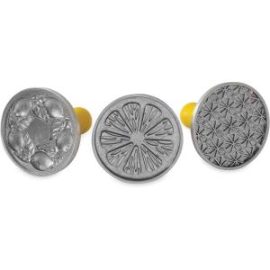 imageNordic Ware 01236 Yuletide Cast Cookie Stamps 3inch rounds SilverCitrus