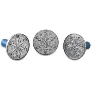 imageNordic Ware 01236 Yuletide Cast Cookie Stamps 3inch rounds SilverSnowflake
