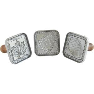 imageNordic Ware 01236 Yuletide Cast Cookie Stamps 3inch rounds SilverSpringerle