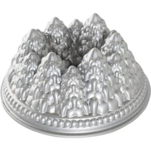 imageNordic Ware Alpine Forest Loaf Sparkling Silver 6 CupPine Forest Bundt  9 Cup