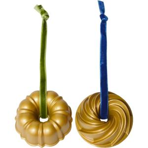 imageNordic Ware Jubilee Bundt Ornament Set Gold and Silver 2PiecesGold Set