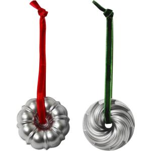 imageNordic Ware Jubilee Bundt Ornament Set Gold and Silver 2PiecesSilver Set