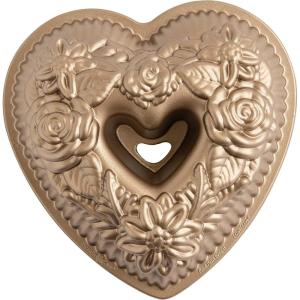 imageNordic Ware Wildflower Heart Bundt 6 Cup ToffeeHeart Bundt