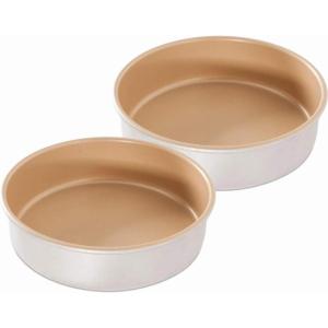 imageNordic Ware 9quot Round Nonstick Natural Aluminum Cake Pans 2 Pack MetallicRound 9Inch  2Pack