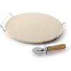 imageNordic Ware 14Inch Square Pizza and Baking Stone Oven Safe and Grill Safe Cordierite with Stainless HolderRound