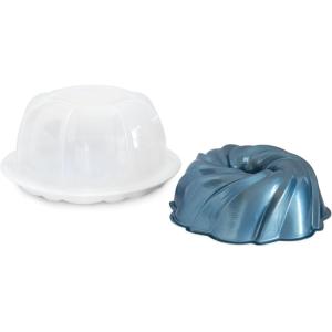 imageNordic Ware Formed Orginal Bundt with Translucent Keeper 12 Cup Golden HourTwilight Blue