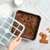 imageNordic Ware Brownie Buddy Kit 9Inch Square Pan with Plastic Slicer and Lid