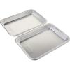 imageNordic Ware Naturals Eighth Sheet  USA Made Uncoated Natural Aluminum Commercial Quality Sheet Pan 1PackEighth Sheet  2Pack