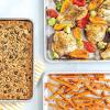 imageNordic Ware Naturals 3 Piece Set  USA Made Aluminum Commercial Quality Sheet Pan for Baking or Roasting Encapsulated Galvanized Steel Rim Prevents Warping Half Sheet Jelly Roll and Quarter Sheet3Piece Pan Set