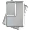 imageNordic Ware Naturals 3 Piece Set  USA Made Aluminum Commercial Quality Sheet Pan for Baking or Roasting Encapsulated Galvanized Steel Rim Prevents Warping Half Sheet Jelly Roll and Quarter Sheet2pk Half  18 Sheet