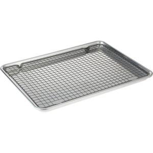 imageNordic Ware  43172AMZM Nordic Ware Half Sheet with Oven Safe Nonstick Grid 2 Piece Set NaturalNatural