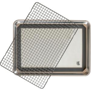 imageNordic Ware 3Piece Cookie Set 1 Pack with Aqua Baking MatHalf Sheet  Deluxe Mat  Grid