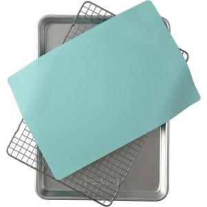 imageNordic Ware 3Piece Cookie Set 1 Pack with Aqua Baking MatHalf Sheet  Silicone Mat  Grid