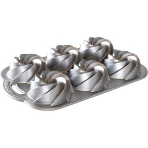 imageNordic Ware Heritage Bundtlette Cake Pan Metallic SilverSilver
