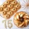 imageNordic Ware NW 95577 75th Anniversary Braided Rope Bundt Cake Pan Gold 12 Cup CapacityPan