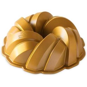 imageNordic Ware NW 95577 75th Anniversary Braided Rope Bundt Cake Pan Gold 12 Cup CapacityPan