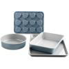imageNordic Ware Brilliant Nonstick Aluminum 4Piece Essential Baking Set  Includes Half Sheet 9 x 13Inch Baking Pan 9Inch Round Pan and Muffin Pan