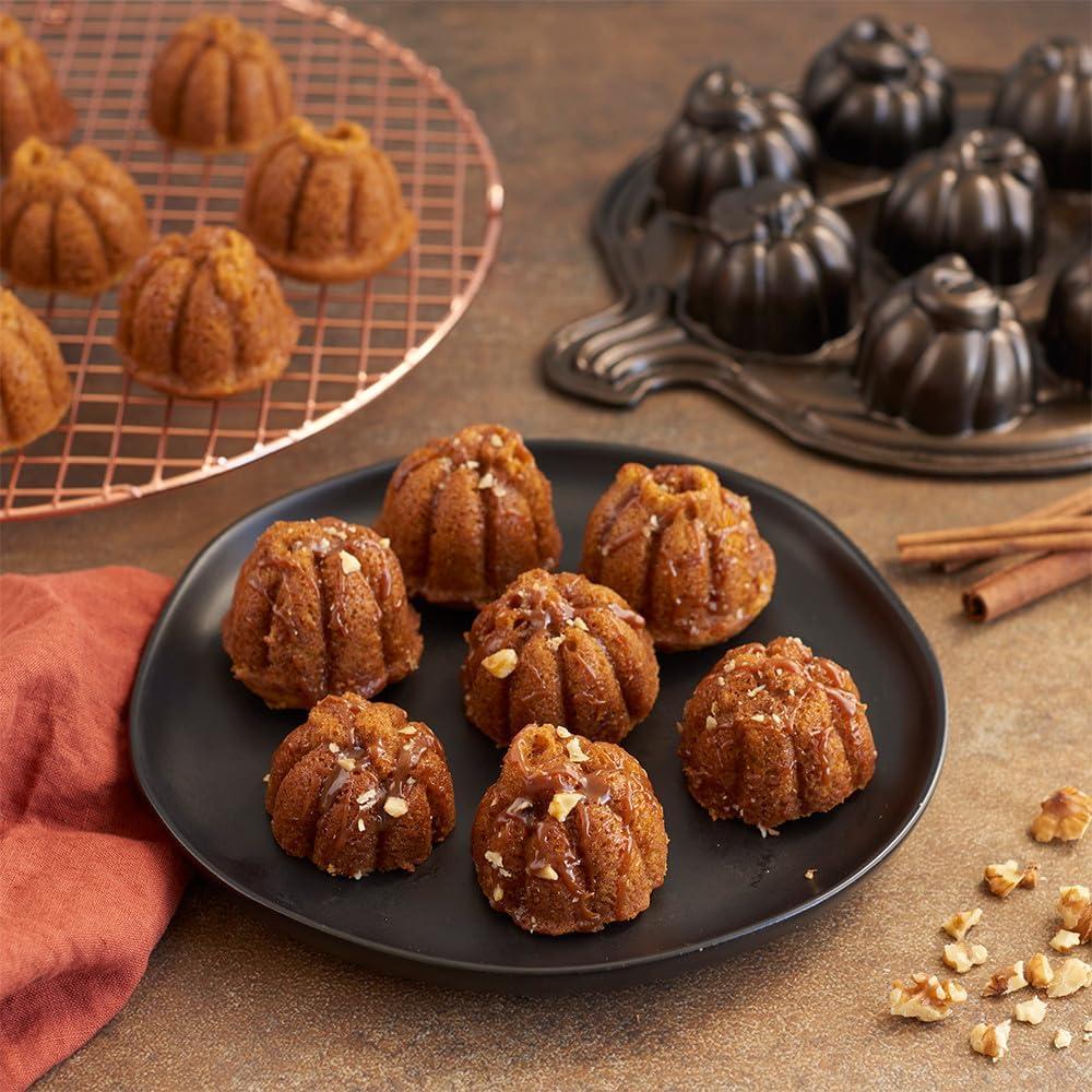 imageNordic Ware Lil Pumpkins Cakelet Pan 2 Cup Capacity Bronze
