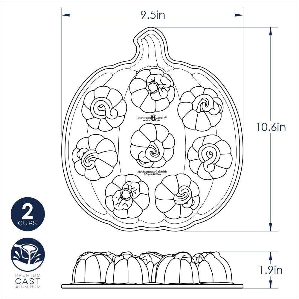 imageNordic Ware Lil Pumpkins Cakelet Pan 2 Cup Capacity Bronze