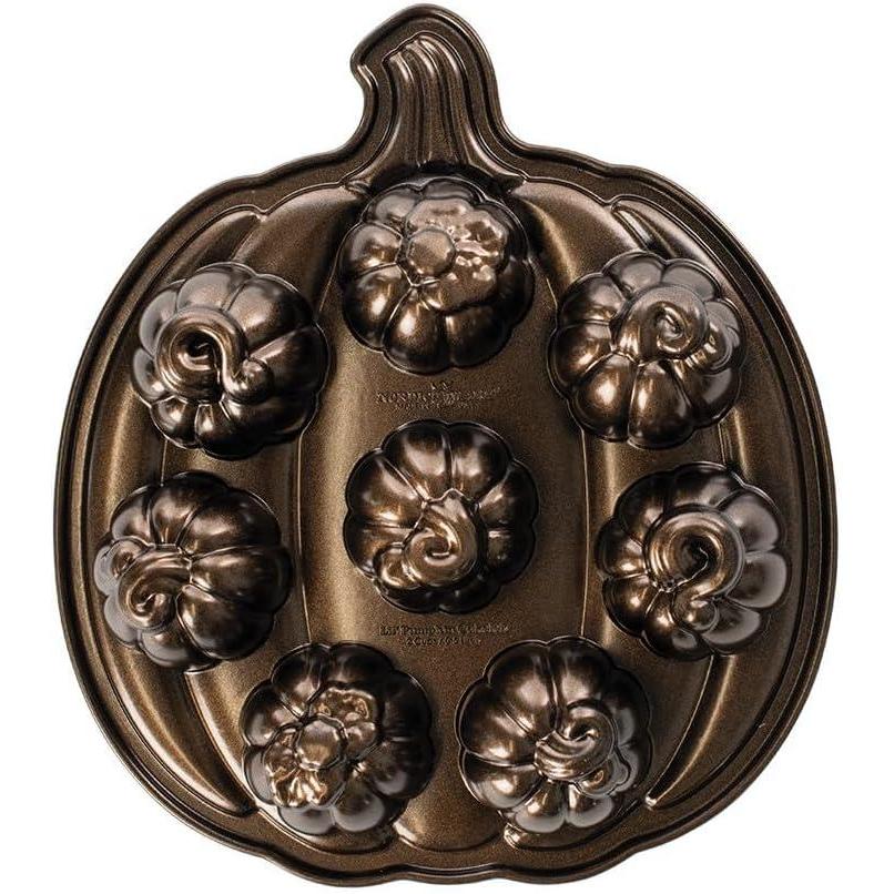 imageNordic Ware Lil Pumpkins Cakelet Pan 2 Cup Capacity Bronze