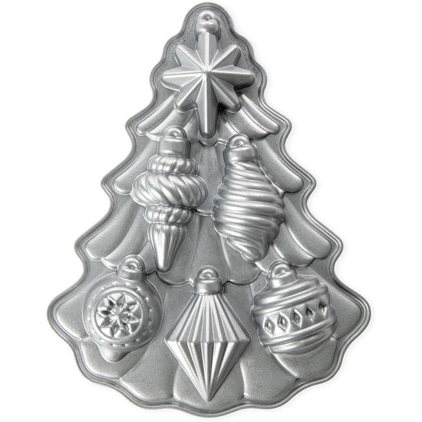 imageNordic Ware Vintage Ornament Cakelet Pan 2 Cup Capacity Silver