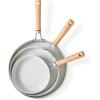 imageNordic Ware Cardamom Ceramic Nonstick 3 Piece Fry Pan Set  Includes 8 Inch 10 Inch and 12 Inch