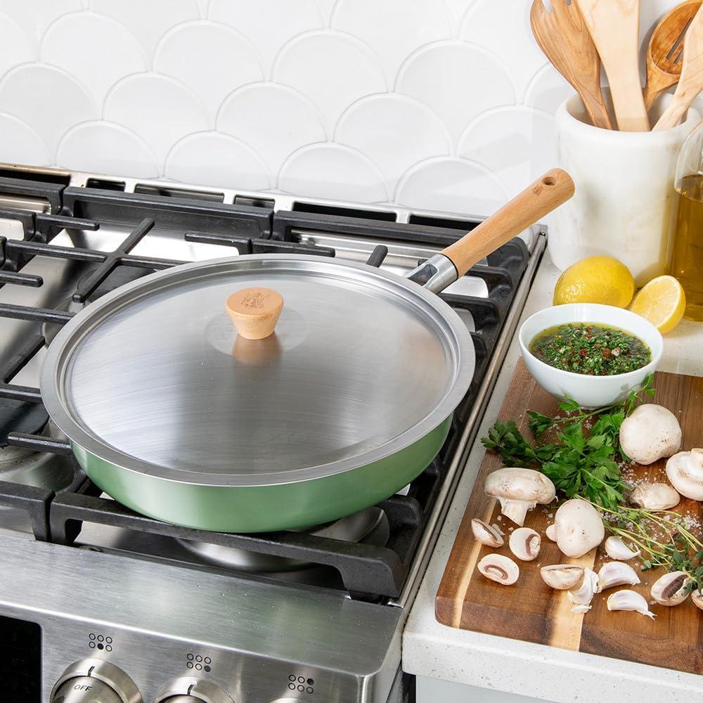 imageNordic Ware Cardamom Ceramic Nonstick 12 Inch Fry Pan with Lid